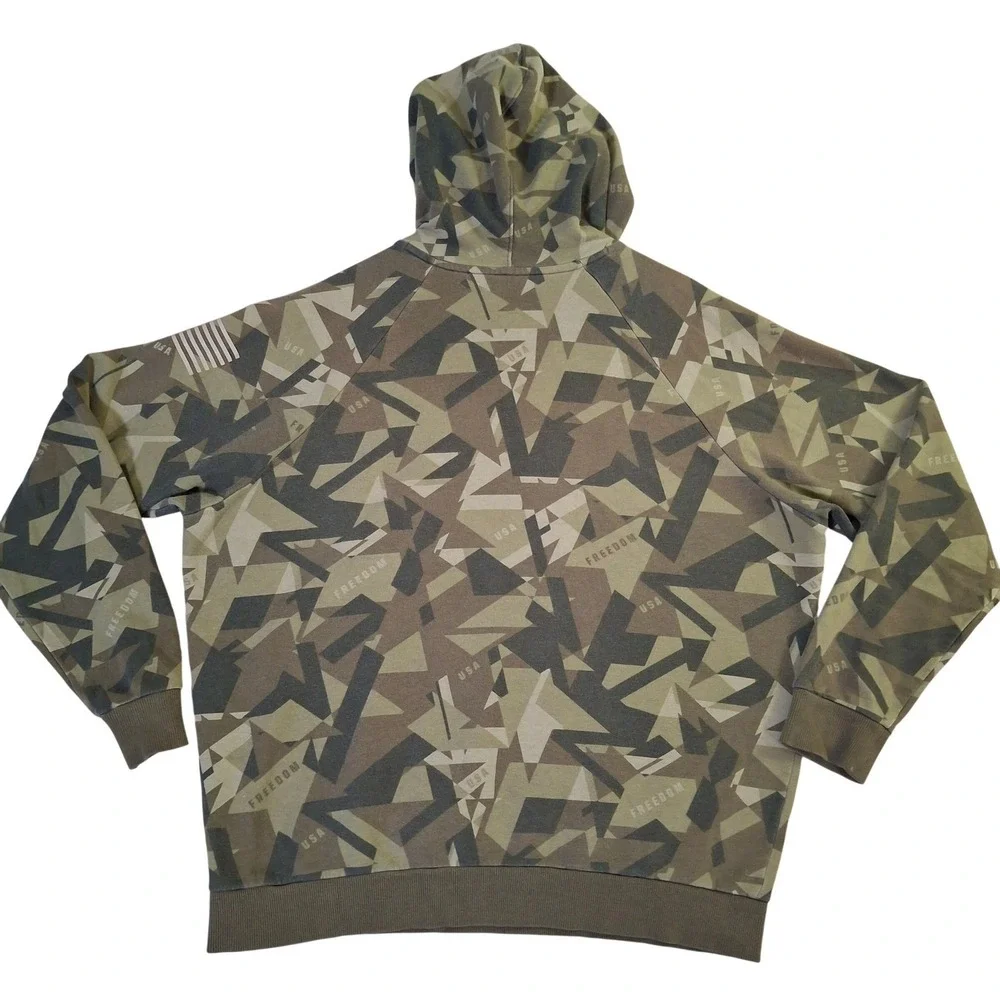 Under Armour Freedom USA Hoodie Men's Large Camo Geometric Pullover Sweatshirt